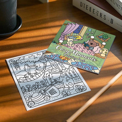 Cozy Friends Coloring Book for Adults and Teens Featuring Cute Cozy Daily Activities Kids Graffiti Book Perfect Gift Birthday