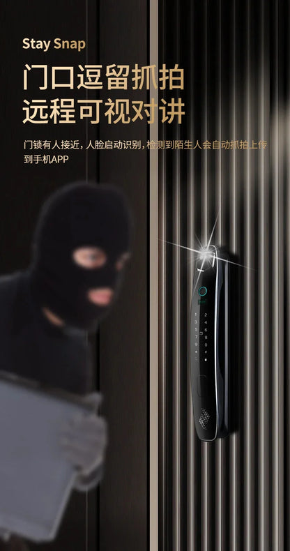 3D Facial Recognition Intelligent Door Lock Fully Automatic Lock Password Lock Fingerprint Lock Home Intercom Graffiti Palm Vein