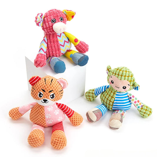 New Pet Toy Dog Interactive Plush Toys Bite Grinding Teeth Clean Teeth Bite Resistant Vocal Animals Pet Plush Toy Supplies