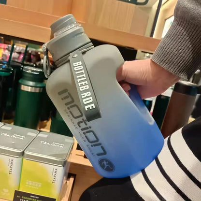 1pc 2L Sports Straw Large Capacity Fitness  With Straw Outdoor Plastic Portable Water Bottle With Scale Gradient Kettle