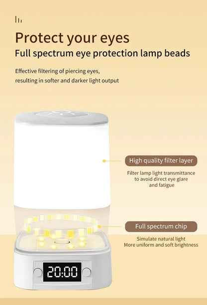 Touch Dimmable LED Night Lamp with Remote Clock Time Display or not Eye Protection Reading Lamp Bedside Night Light Rechargeable