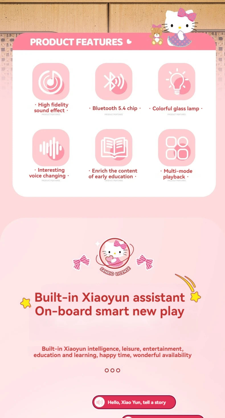 Sanrio Bluetooth Speakers ML07 Karaoke Machine Portable Speakers Bluetooth with Mic LED Light Machine Home Family Singing Gift