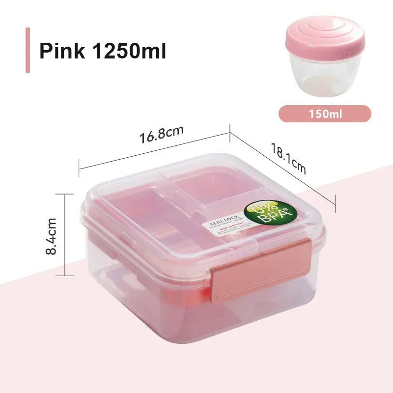 Portable Handle design Double layer Lunch box Compartment Bento Boxes Students Toddler Bento Containers Outdoor Salad Picnic box