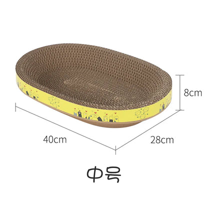 Oval Cat Scratching Board Protect Furniture Grinding Claw Toys  Corrugated Paper Wear-resistant Cat Nest Cat Accessories