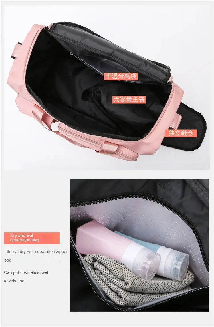 Carry On Travel Bag Large Capacity Gym Bag Weekender Overnight Duffle Bags With Shoe Compartment Sports Fitness Bags for Women
