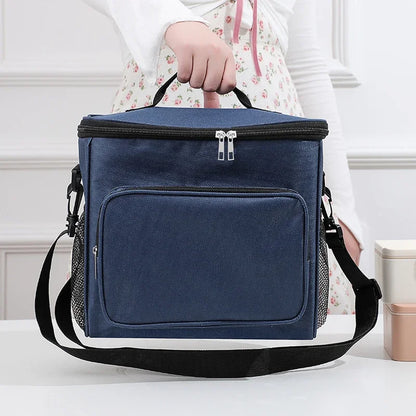 Portable lunch bag food thermal box durable waterproof office cooler lunchbox with adjustable shoulder strap insulated case. ZMT