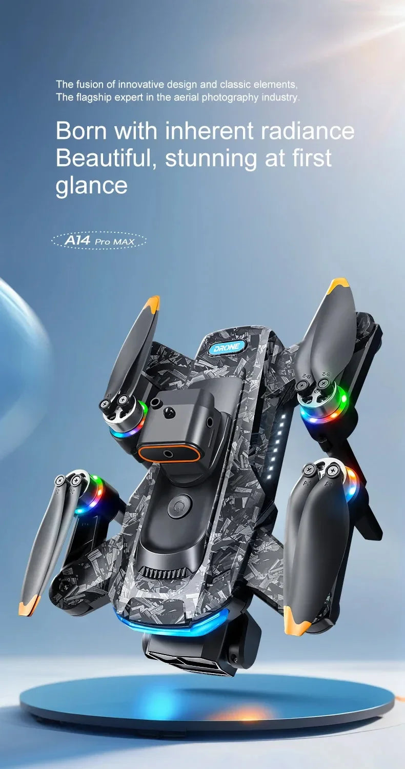 Drone A14ProMax GPS 4KHD Camera LCD Touch Screen  Remote Control Quadcopter 360 °     Obstacle Avoidance Brushless RC Drone Toys
