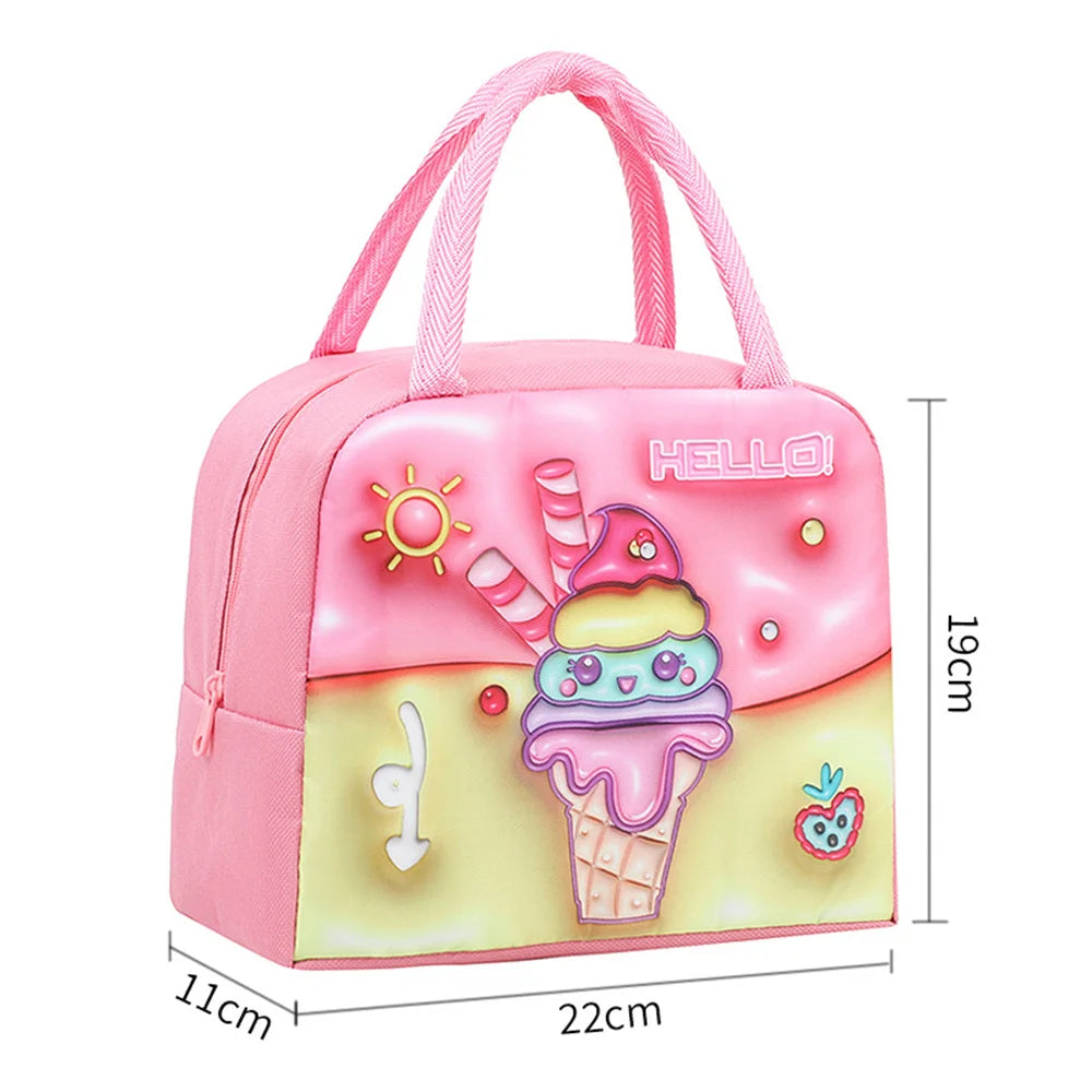 Cartoon Animals Children's Lunch Bag Portable Cartoon Handbag Thickened Insulation Fresh Refrigerated Bag Children's Bag