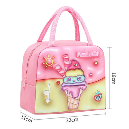 Cartoon Animals Children's Lunch Bag Portable Cartoon Handbag Thickened Insulation Fresh Refrigerated Bag Children's Bag