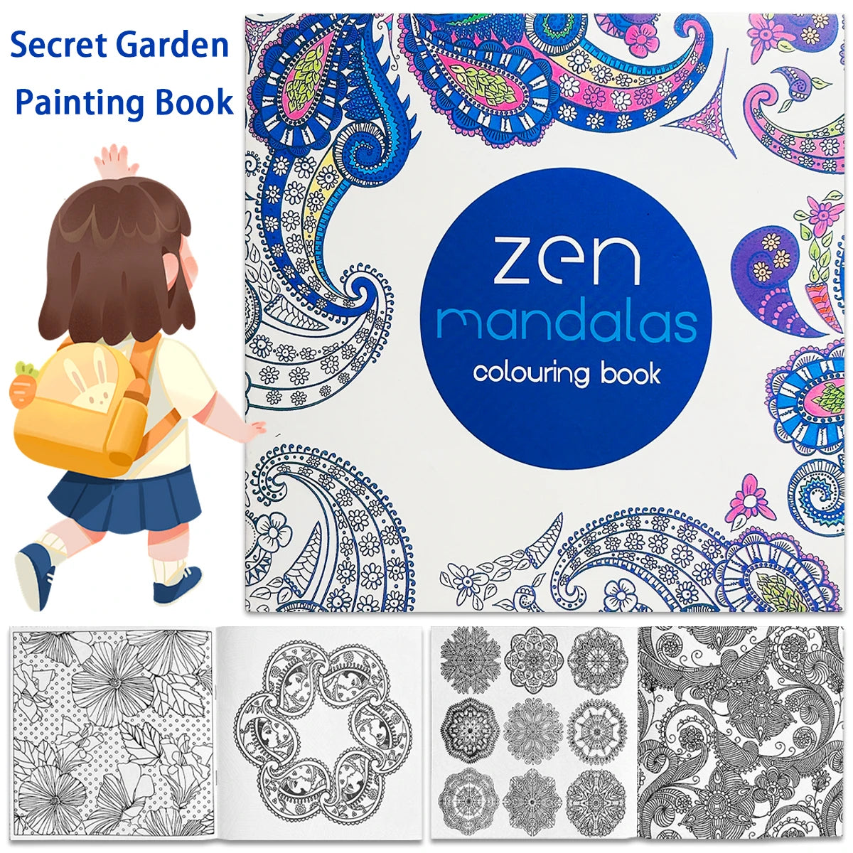 "Zen Mandalas Colouring Book: Intricate Paisley & Mandala Designs, Adult Relaxation Coloring Book for Mindfulness and Creativity