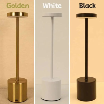 Led Touch Table Lamp Rechargeable Retro Bedside Touch Eye Portable for Bar Restaurant Tri Color Dimming Eye Protection Desk Lamp