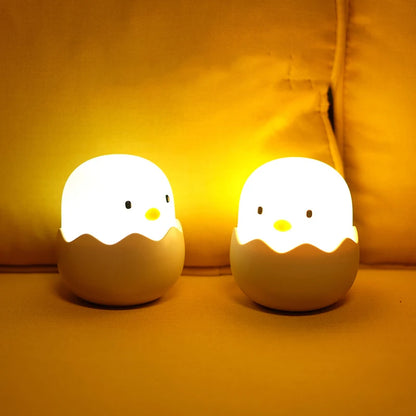 Eggshell Chicken Night Light Cartoon LED Light Bedroom Children Touch Adjustable Light Rechargeable Warm Light Atmosphere Light