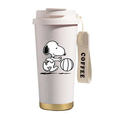 500ml Snoopys Stainless Steel Insulated Water Bottle Anime Kawaii Portable Travel Outdoor Car Tea Coffee Mug Cold Thermos Cup