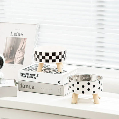 Pet Bowl Anti-knock Non-slip Four-corner Large Capacity Dog Rice Bowl Anti-cervical Cat Pet Single