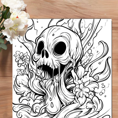 Art Coloring Book 20Page BOTANICAL GHOST Adult Picture Book Gift For Birthday Party Relieve Stress Kill Time Graffiti Painting
