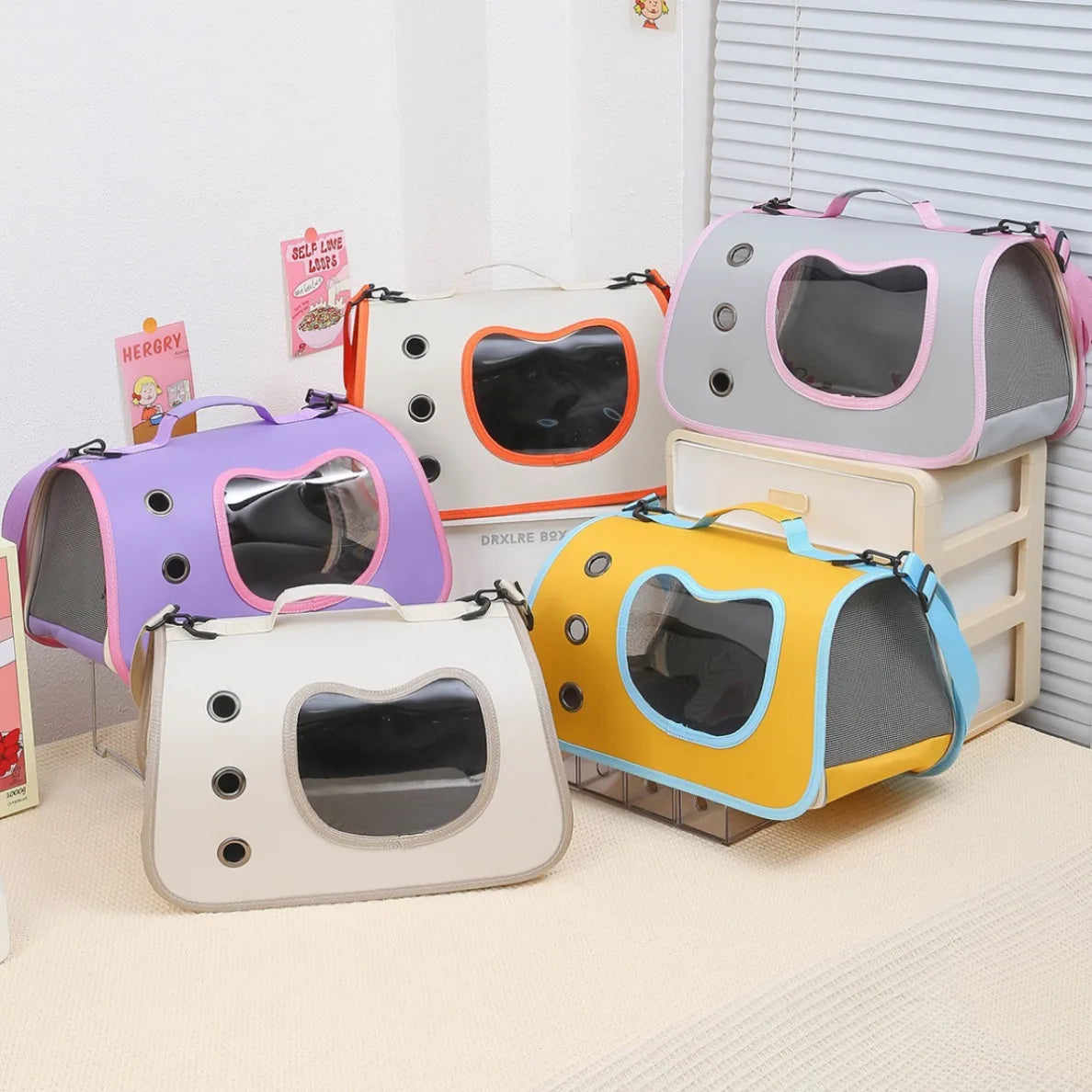 Pet Cat Bag Portable Dog Tote Bag Breathable Dog Backpack Carrier Small Dog Foldable Cat Carrier Large Space Travel TransportBag