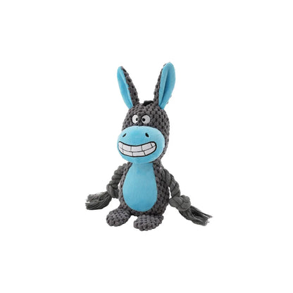 1pc Cartoon Animal Dog Toy Cute Plush Puppy Chew Pet Squeak Knot Toy Cartoon Rabbit Monkey