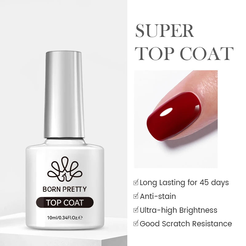 BORN PRETTY 10ml Wine Red Glitter Jelly Nude Gel Nail Polish Soak Off Translucent Color UV Light Cure for Nail Art DIY at Home