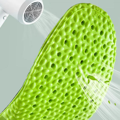 Sports Shock Absorption Insole Green PU Memory Foam Breathable Arch Support Orthopedic Shoes Pad Men Women Feet Care Shoes Pad