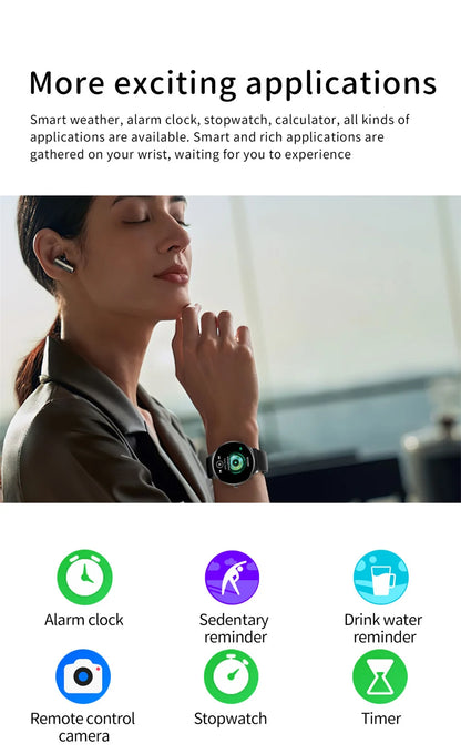 For Huawei Xiaomi New Ultra Thin Smart Watch Women Screen Always Display Time Sports Bracelet Bluetooth Call Fashion Smartwatch