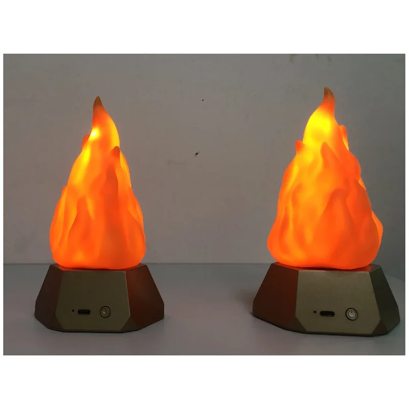 A02M-2Pc LED Simulation Flame Lamp Set For Outdoor Camping And Garden Landscape, Dining Table Decorative Lighting