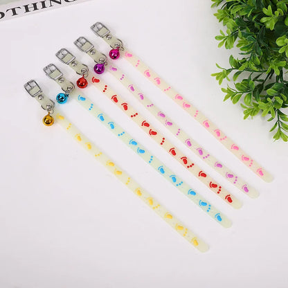 Luminous Cat Necklace Glowing Small Dog Collar Anti-Loss Fluorescent Silicone Bell Collar Neck Ring Pet  Accessories