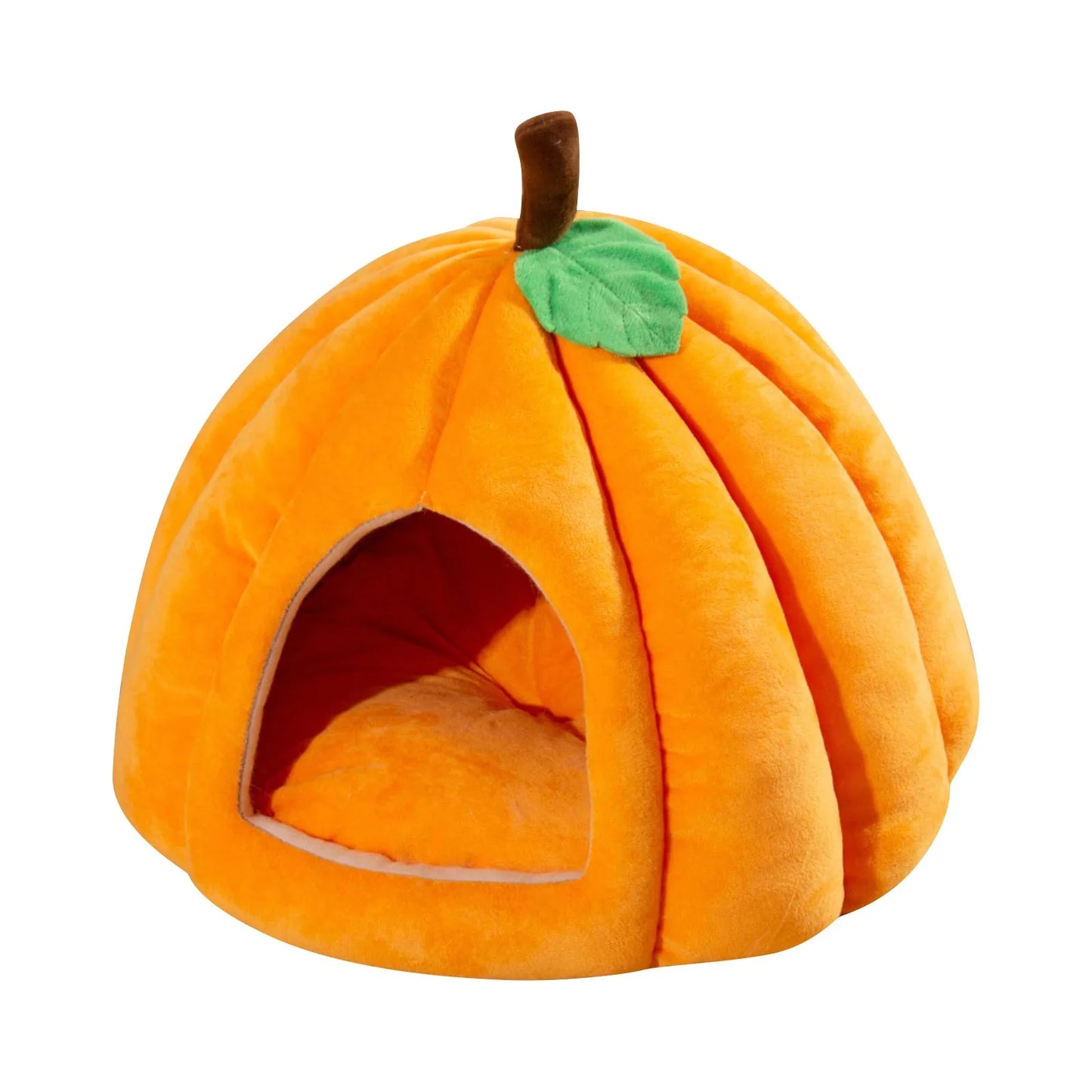 Creative Pumpkin Pet House Autumn And Winter Cat And Dog Semi-enclosed Pet Bed Warm And Thick Cat And Dog Nest Pet Supplies