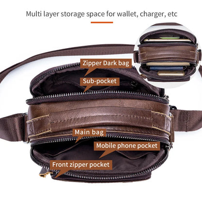 Brand 100% Genuine Leather Men's Shoulder Bags Messenger Bag for Men Crossbody Bags new Small Man Designer Handbag Bolso Male