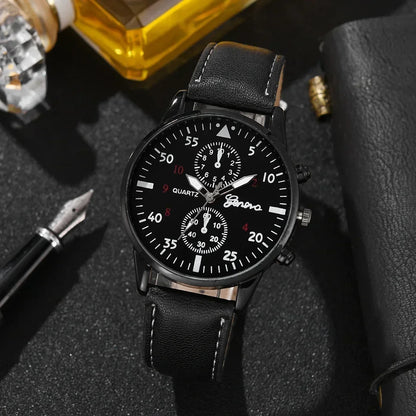 4/2/1pcs Men Sports Watches Set Man Business Quartz Wristwatch Luxury Brown Leather Bracelet Men Casual Clock Watch（NO Box）