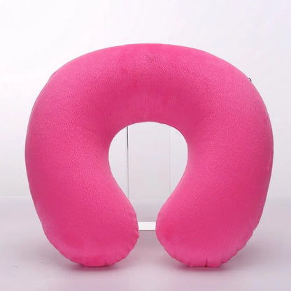 U-shaped Neck Pillow Inflatable Fatigue Relief Travel Pillow Flight Headrest Sleep U-shaped Cushion for Plane