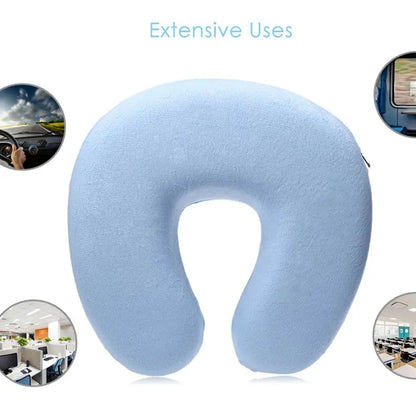 5 Colors Portable Mini Travel Pillow Ultralight Air Inflatable Memory Foam U Shaped Pillow Outdoor CampingTravel Soft Pillow
