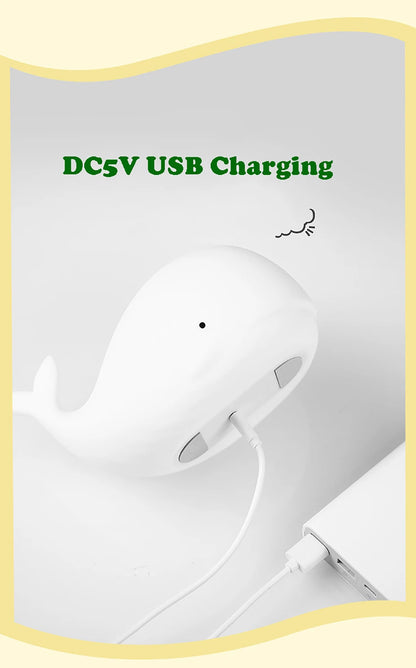 LED Night Light Cute Whale Cartoon animals Silicone Lamp for Children Kid Touch Sensor Timing USB Rechargeable for Birthday Gift