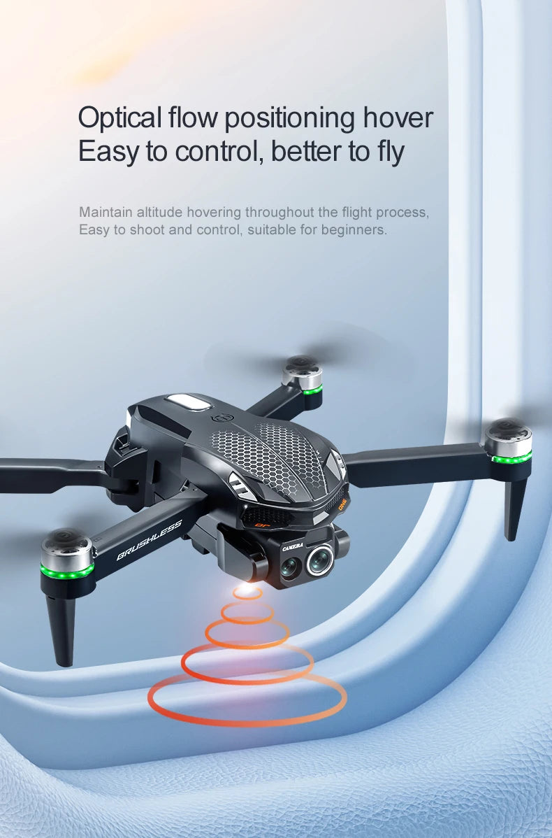 2025 S168 RC Drone Brushless Motor 8K HD Dual Cameras Optical Flow Positioning and Intelligent Obstacle Avoidance Aircraft Toy