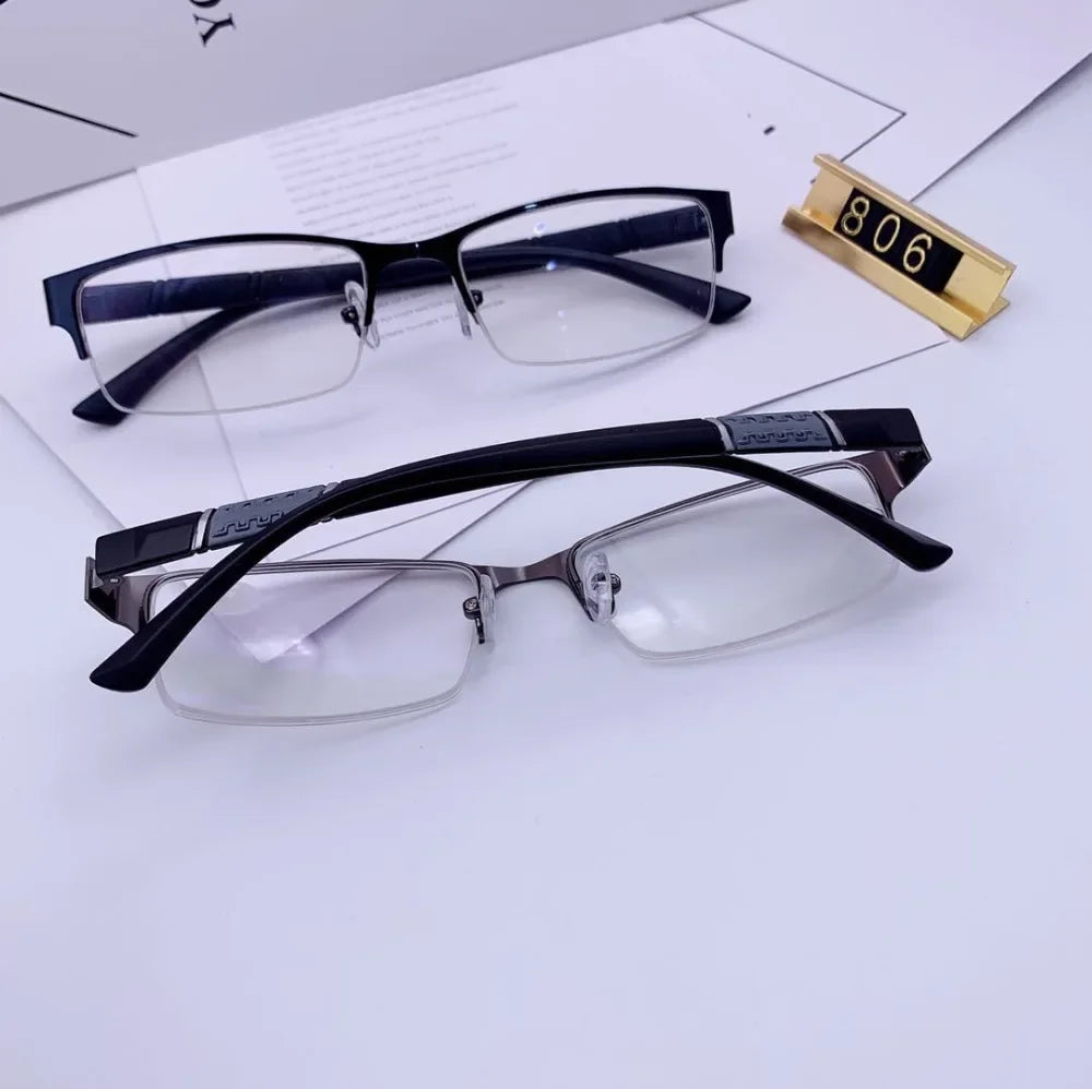0 -0.5 -1 -1.5 -2 -2.5 -3 -4 -5 -6 Half Metal Frame Nearsighted Glasses Unisex Prescription Myopia