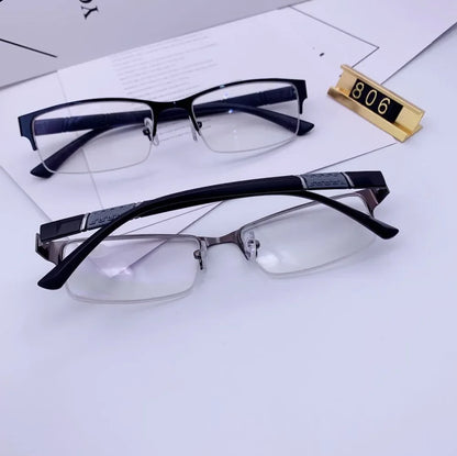 0 -0.5 -1 -1.5 -2 -2.5 -3 -4 -5 -6 Half Metal Frame Nearsighted Glasses Unisex Prescription Myopia