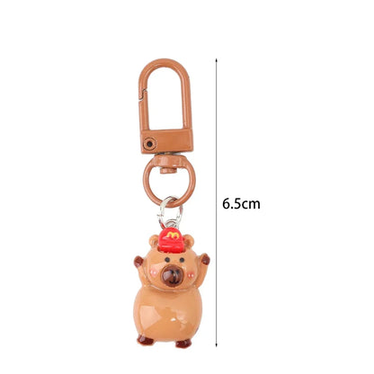 DIY Resin Cartoon Capybara Key Chains 1/10Pcs Funny Charms Glossy Flatback Animals Earrings Keyrings Jewelry Making Accessories