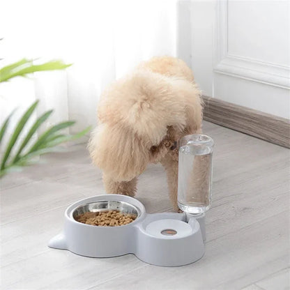 Pet food bowl, food container with automatic water storage and equipped with pet water dispenser 2-in-1 cat bowl water dispenser