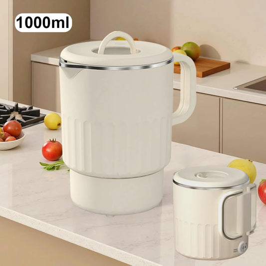 Electric Kettle Portable Travel Electric Water Kettle 1L Multifunctional Electric Teapot Stainless Steel Hot Water Boiler Pot