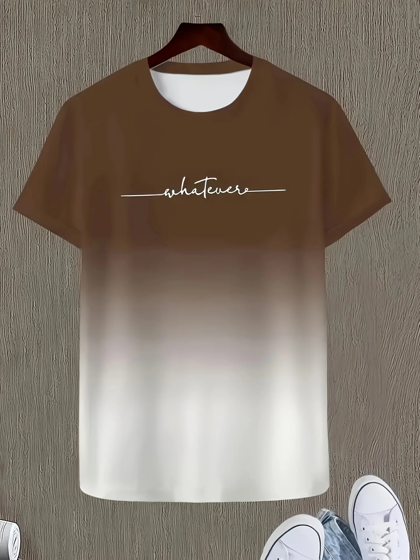 Men's Casual Crew Neck Short Sleeve T-shirt In Gradient Color,Versatile For Sports And Casual Wear