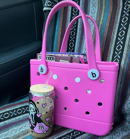 Beach Bag Tote Silicone Basket Waterproof Travel Jelly Handbag Women Picnic Basket Multi-Purpose Croc Handbag Shopping Bags
