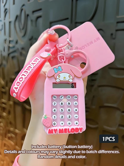 1pc Sanrio Creative Creative Mini Computer Calculator Bag pendant toy Cartoon keychain pendant Kawaii Girls boys Christmas gifts