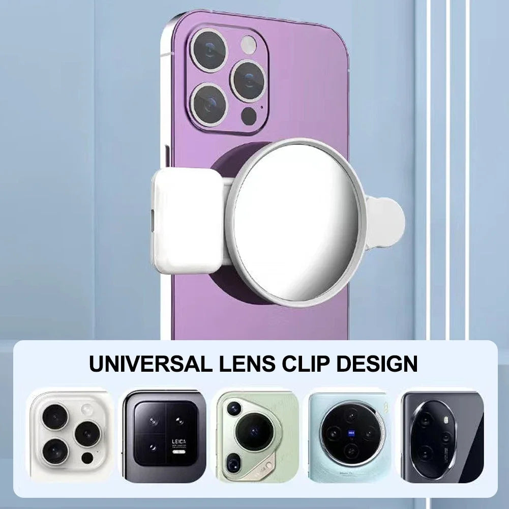 Universal Back Cell Phone Camera Mirror Reflection Shooting Clip Phone Reflection Clip Back Rear HD Lens Selfie Reflector Mirror