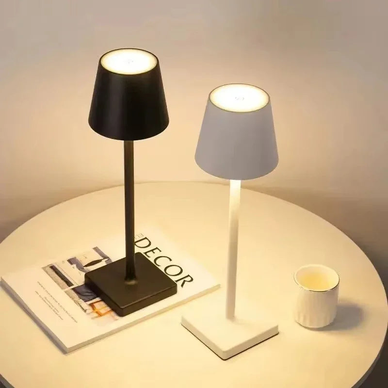 Nordic LED Table Lamp Rechargeable Touch Dimmable Desk Lamp bedroom decoration Home Dining Room Coffee Shop Simple Room Decor