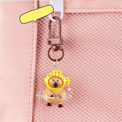 Cartoon Mini Capybara Keychains Women Men Backpack Charms Pendants Accessories Animal Bag Keyring Couple Friend Jewelry Gift