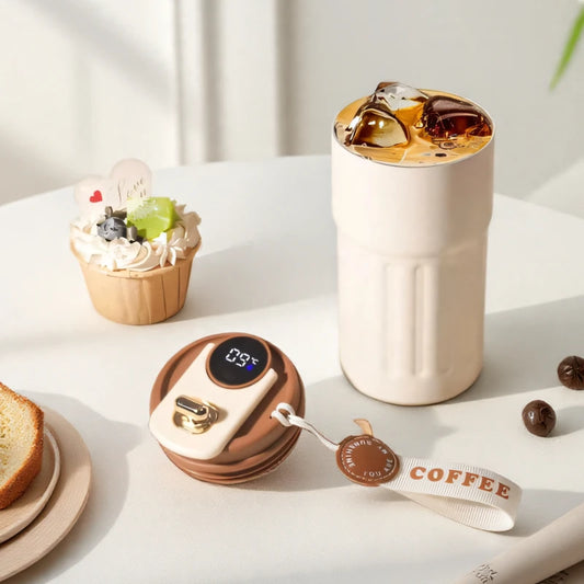 450ml Thermal Mug Thermos Bottle Smart Display Temperature  Stainless Steel Vacuum Cup Office Coffee Cup Business Portable