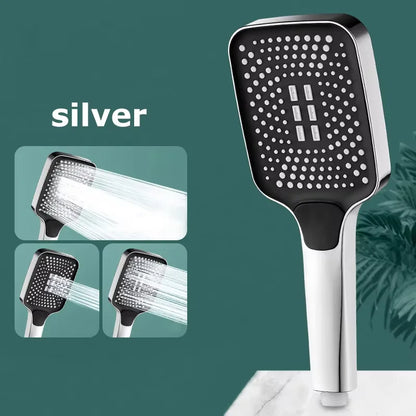 Pressurized Nozzle Bathroom Shower Head High Pressure Water Saving Sprayer ABS Bathroom Accessories Chrome Rainfall Shower Head