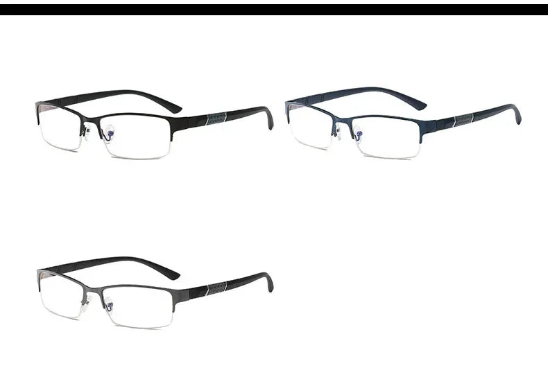 0 -0.5 -1 -1.5 -2 -2.5 -3 -4 -5 -6 Half Metal Frame Nearsighted Glasses Unisex Prescription Myopia