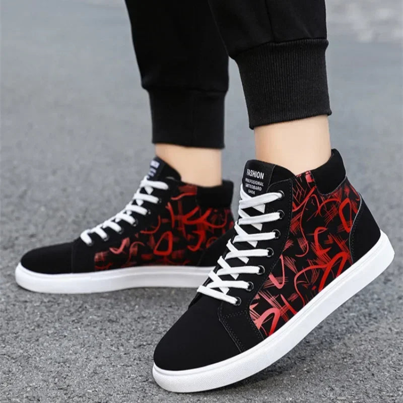 Men's Sneakers Fashion High Top Canvas Shoes Autumn New Casual Shoes for Men Lace Up Platform Vulcanized Shoes Big Size48 Tenis