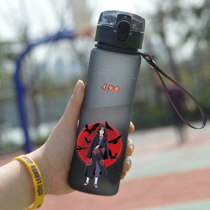 Naruto Sasuke Anime Pattern Plastic Drinking Cup Cartoon Water Bottle 560ml High Capacity Portable Sports Water Bottle Boy Girls
