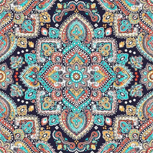 Mandala Flower DIY Cross Stitch Embroidery 11CT Kits Craft Needlework Set Cotton Thread Printed Canvas Home Decoration     Sale